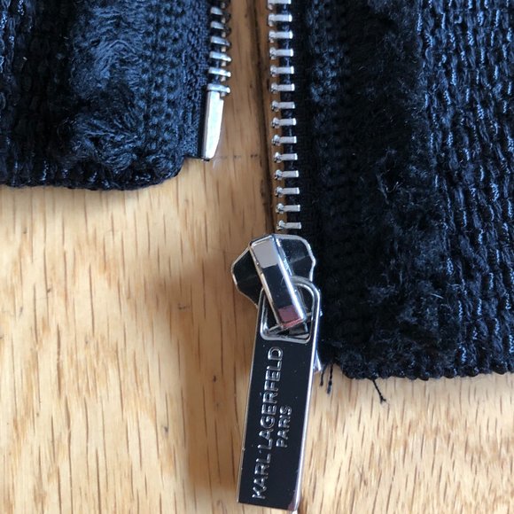 Brand New Women's Karl Lagerfeld Black Tweed Blazer Jacket - Picture 4 of 16